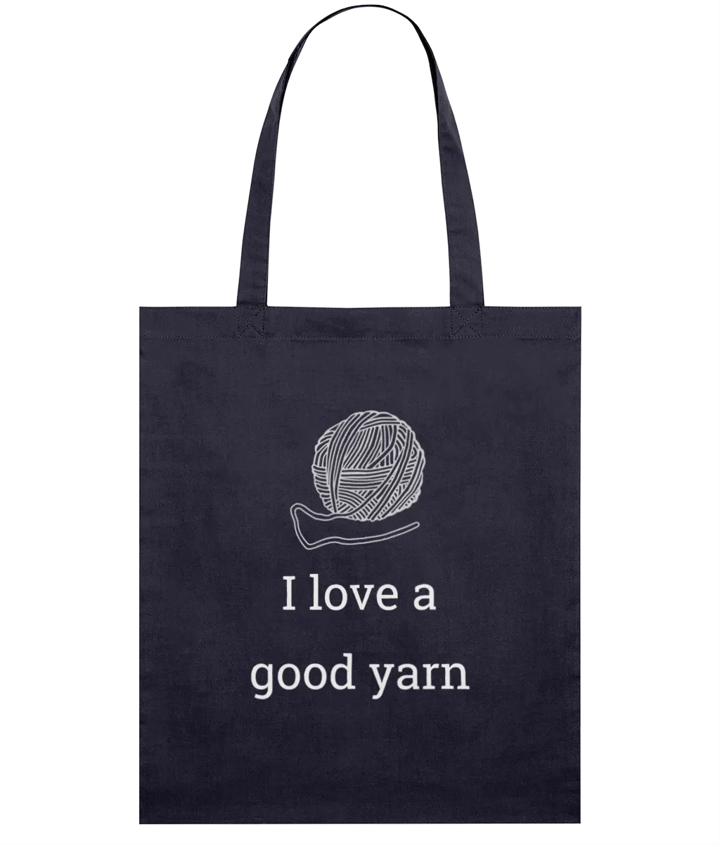 Navy Light Tote Bag - I love a good yarn