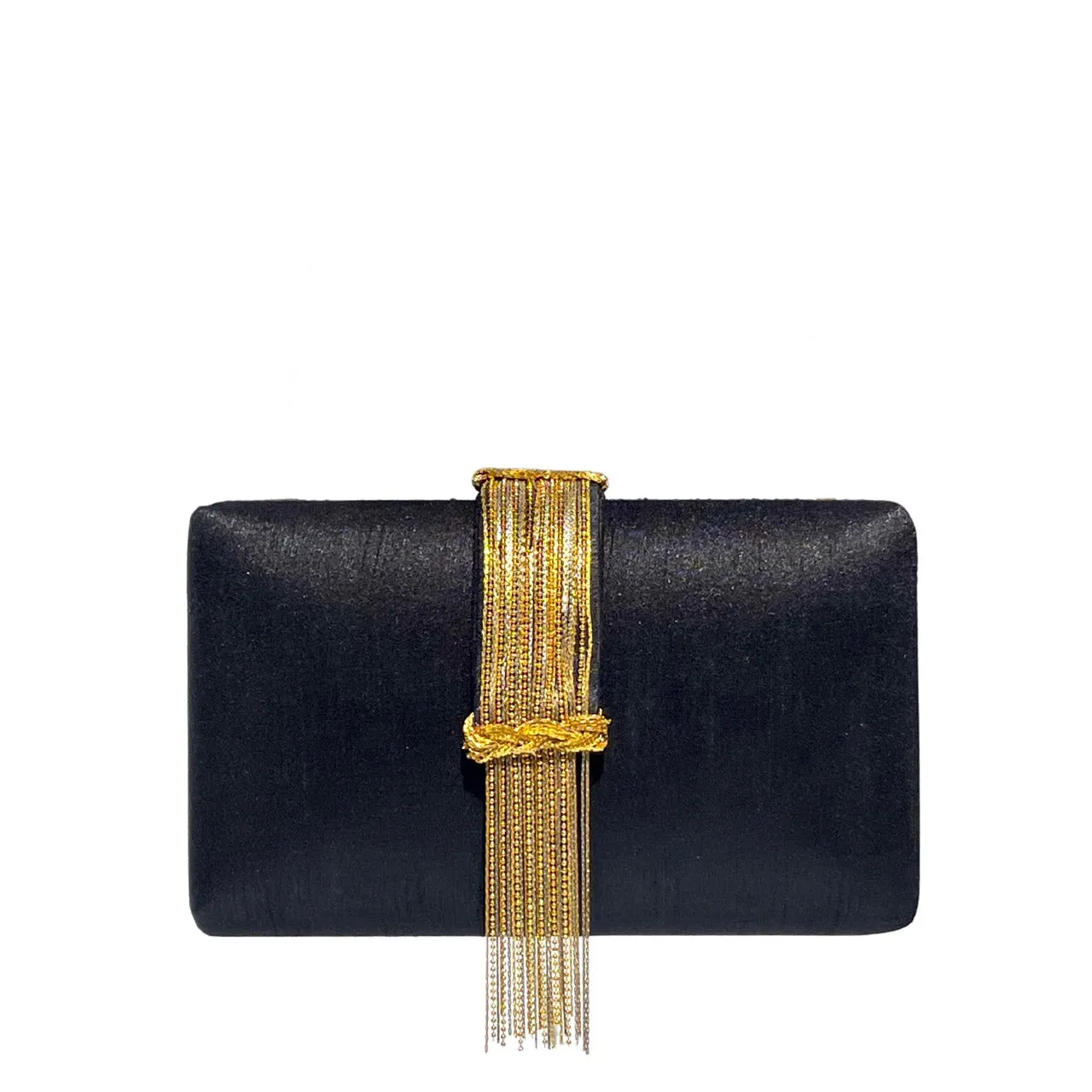 Noir Fringe Clutch