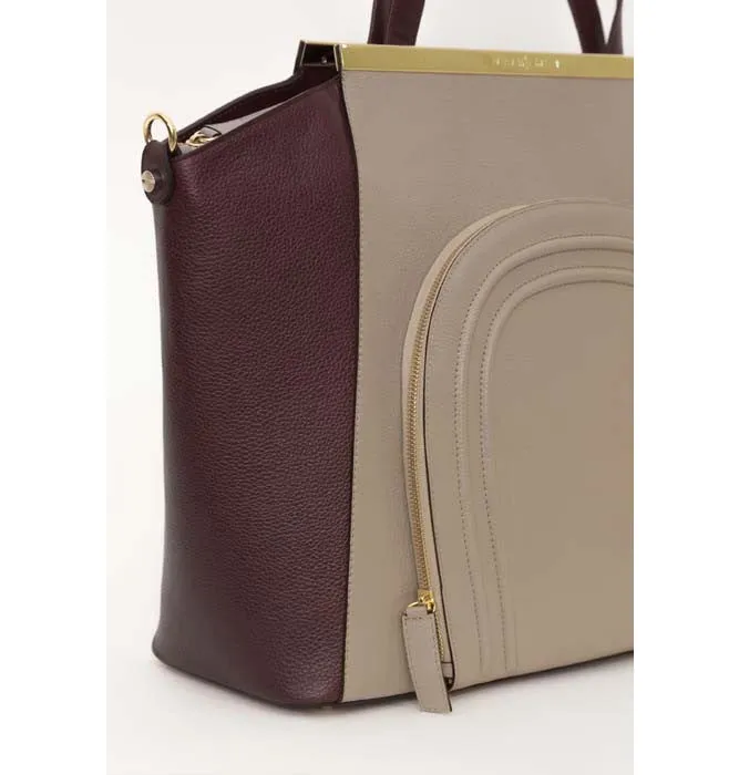 Nude & Burgundy Sharon Tote