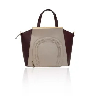 Nude & Burgundy Sharon Tote