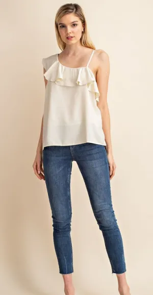 One Shoulder Ruffle Top