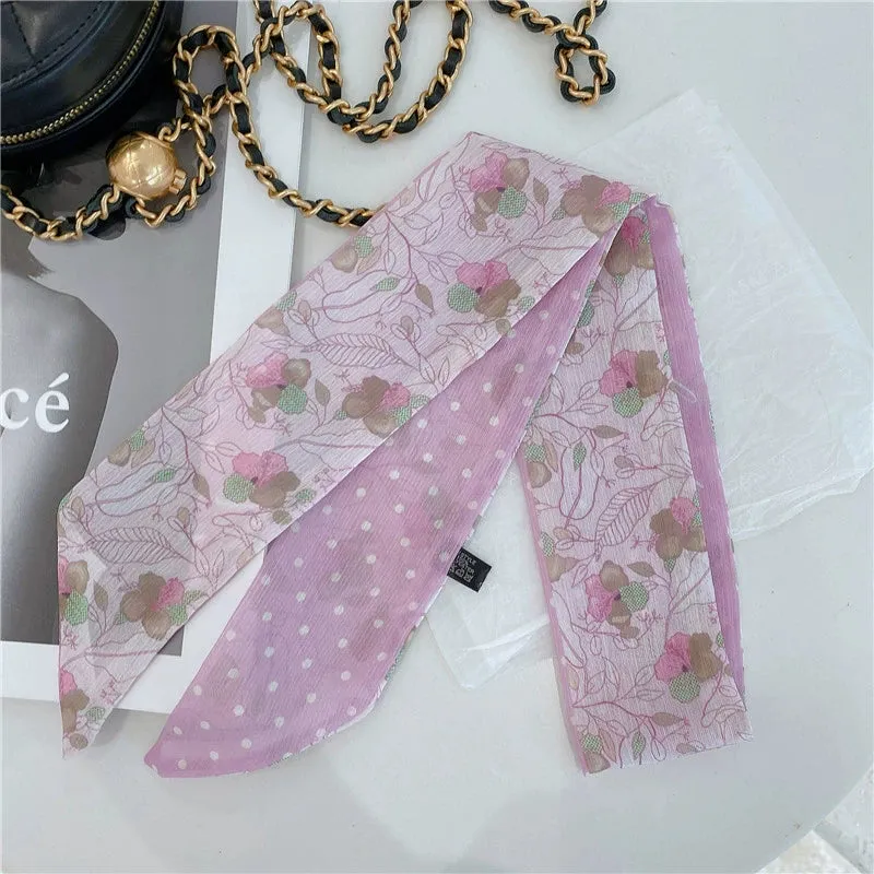 Pink Double-Sided Long Silk Scarf