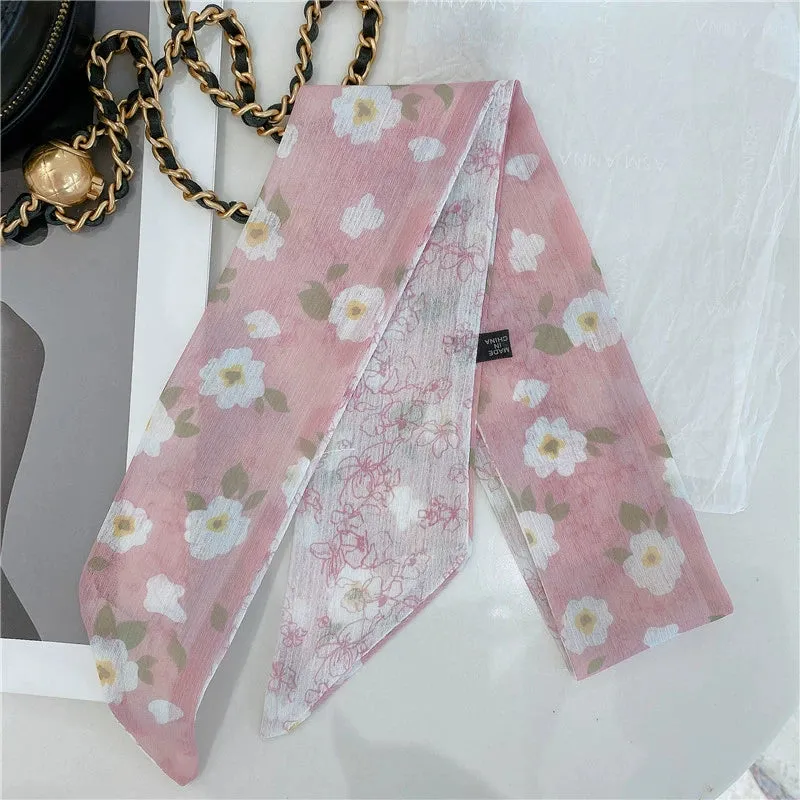 Pink Double-Sided Long Silk Scarf