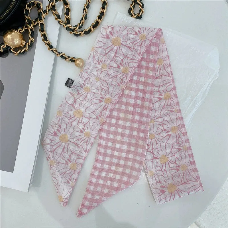 Pink Double-Sided Long Silk Scarf