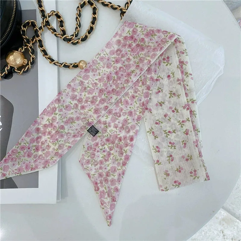 Pink Double-Sided Long Silk Scarf