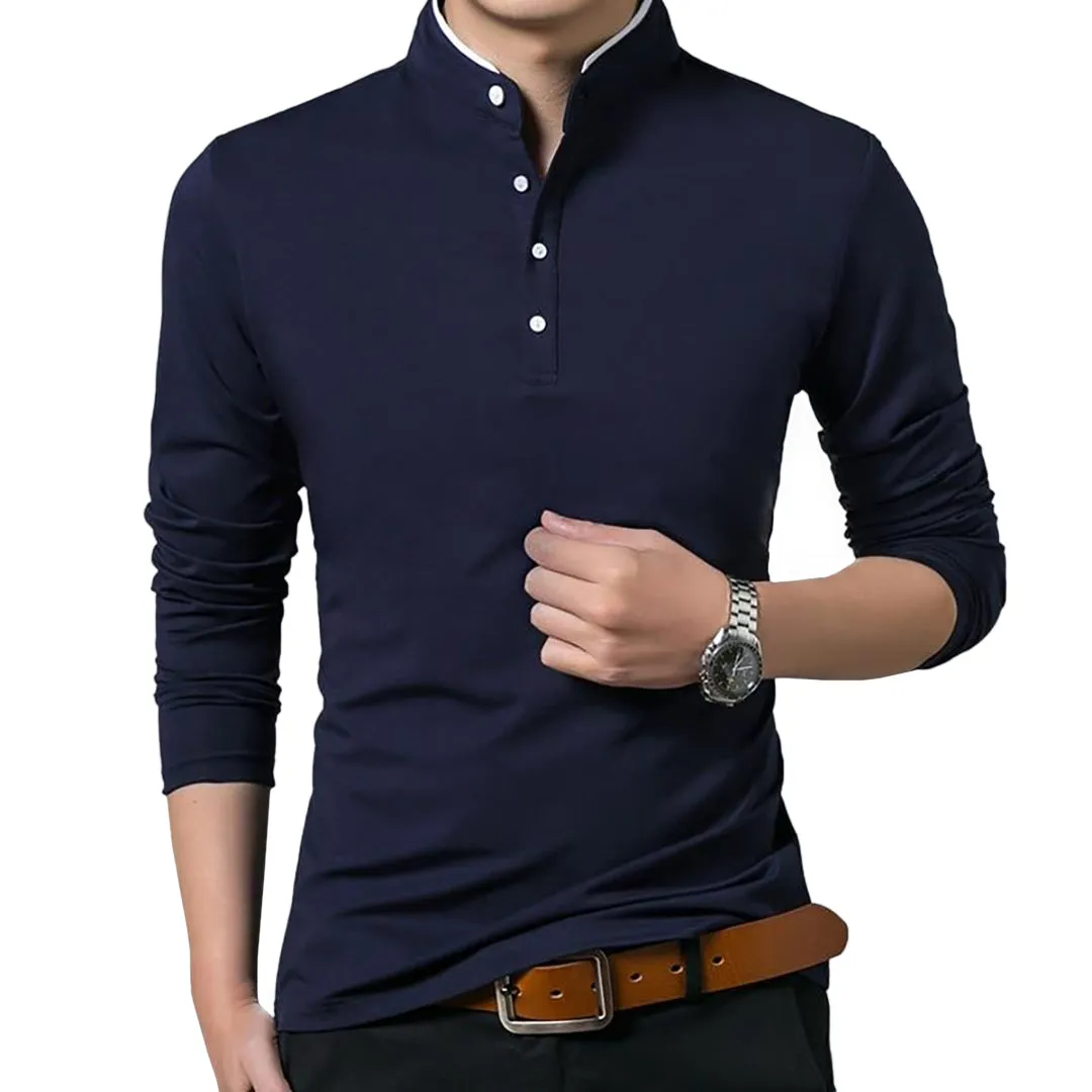 Pologize™ Business Mandarin Collar Polo Shirt