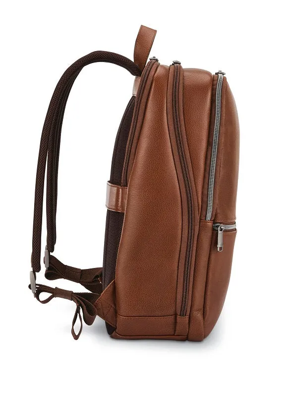 Samsonite - Classic Leather Slim Backpack - Cognac