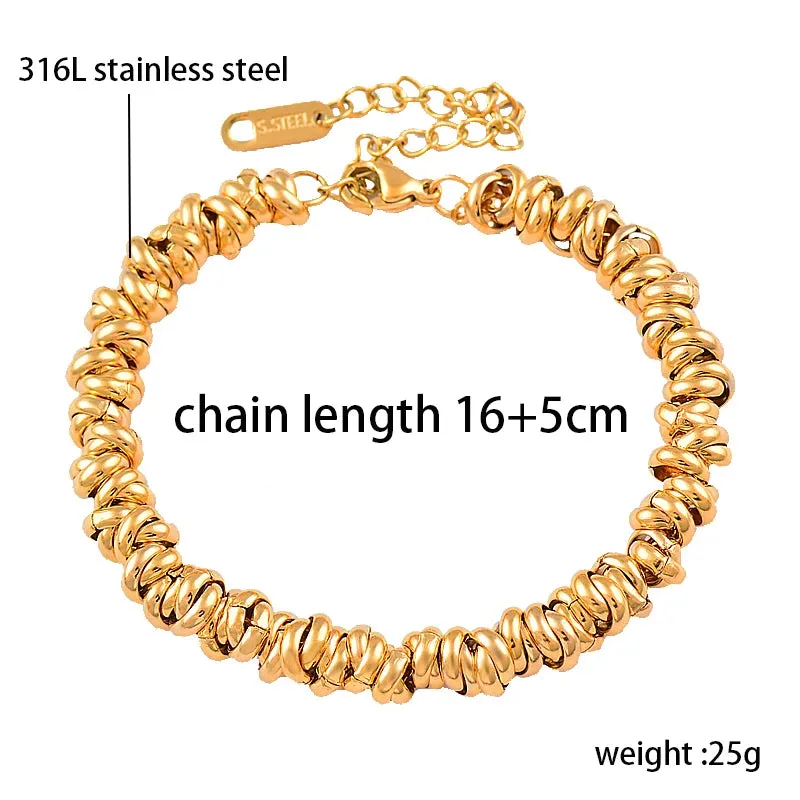 SINLEERY Trend 316L Stainless Steel Rose Gold Silver Color Bracelets For Women Party Jewelry Bracelets on hand SL529