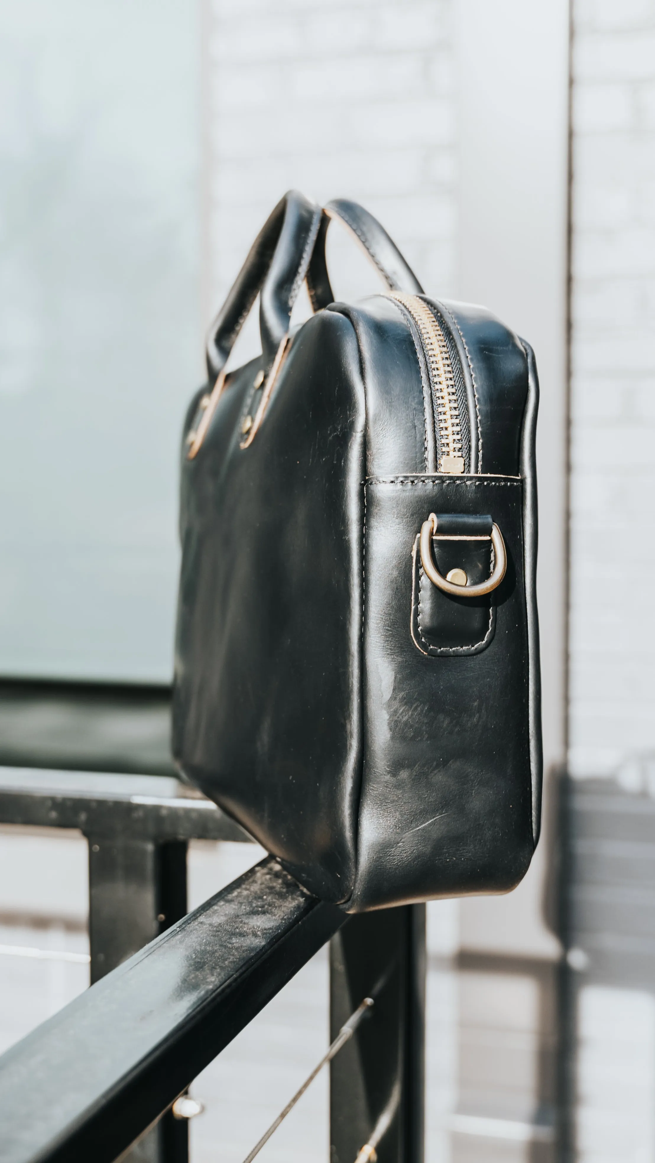 Slim Briefcase in Horween Black Chromexcel