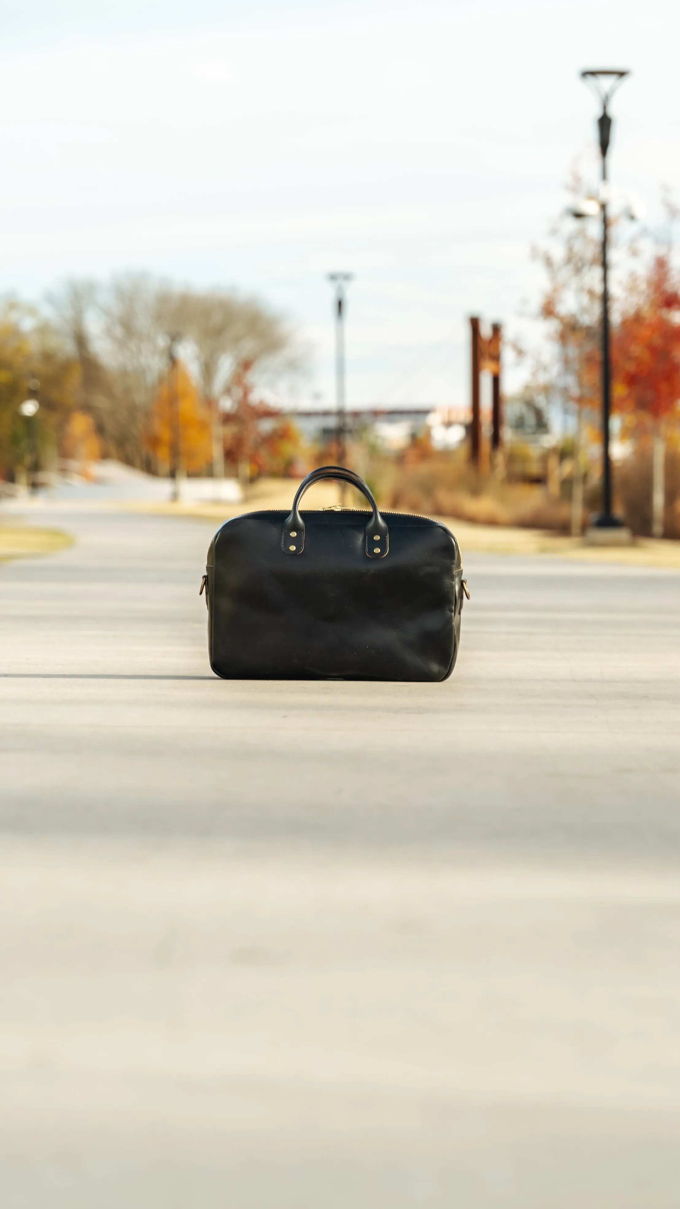 Slim Briefcase in Horween Black Chromexcel