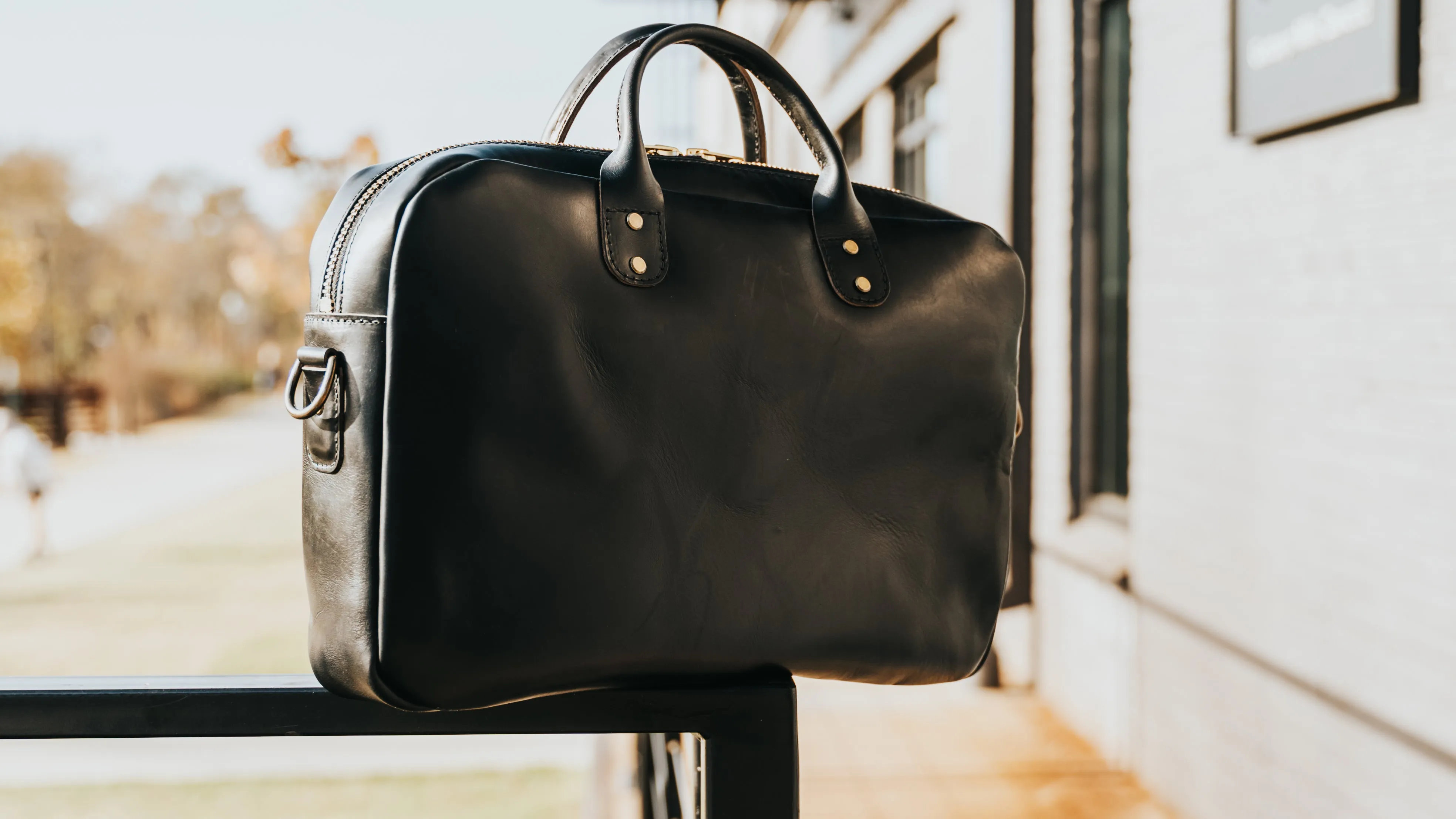 Slim Briefcase in Horween Black Chromexcel