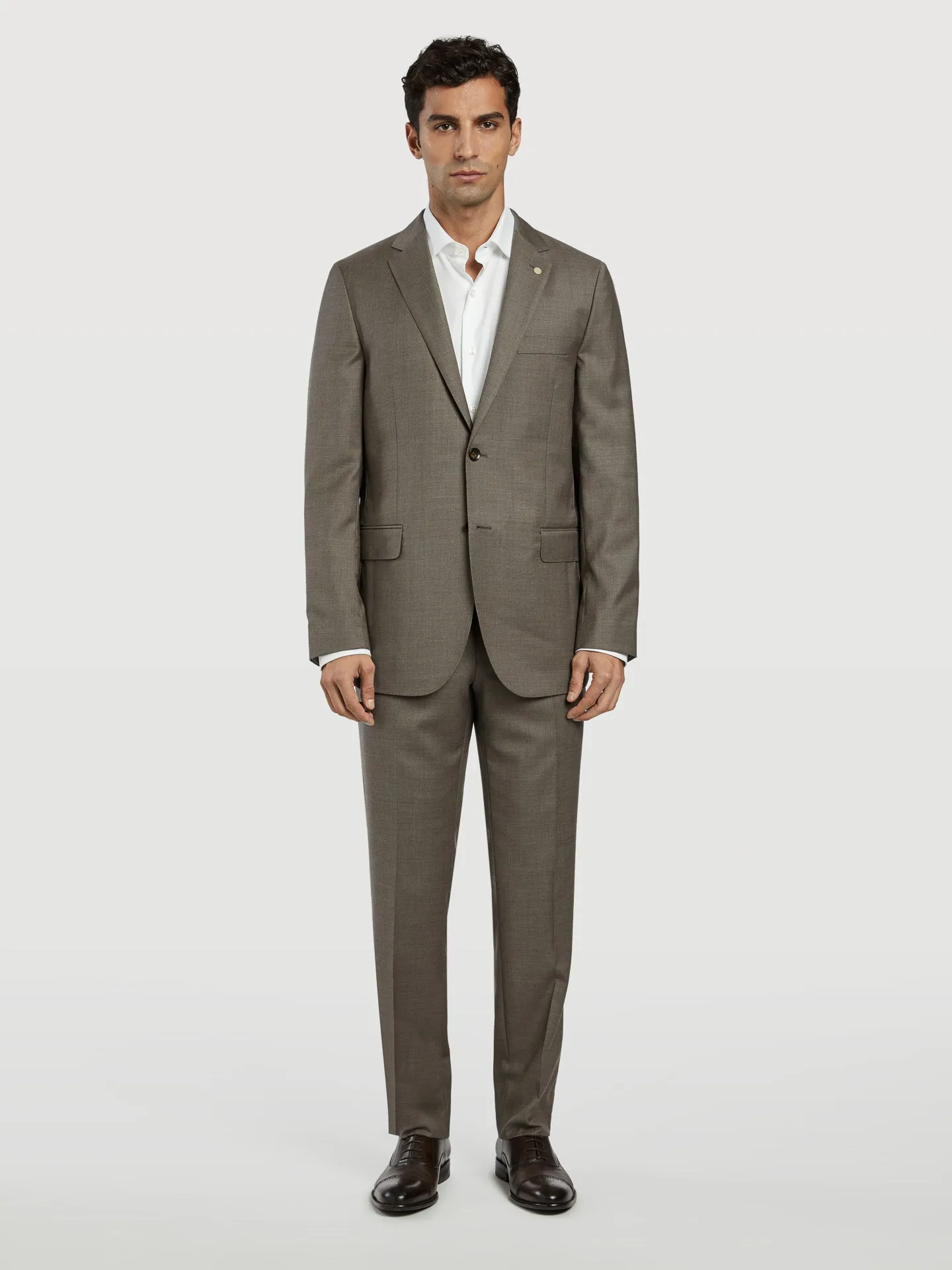 Slim fit twill business suit