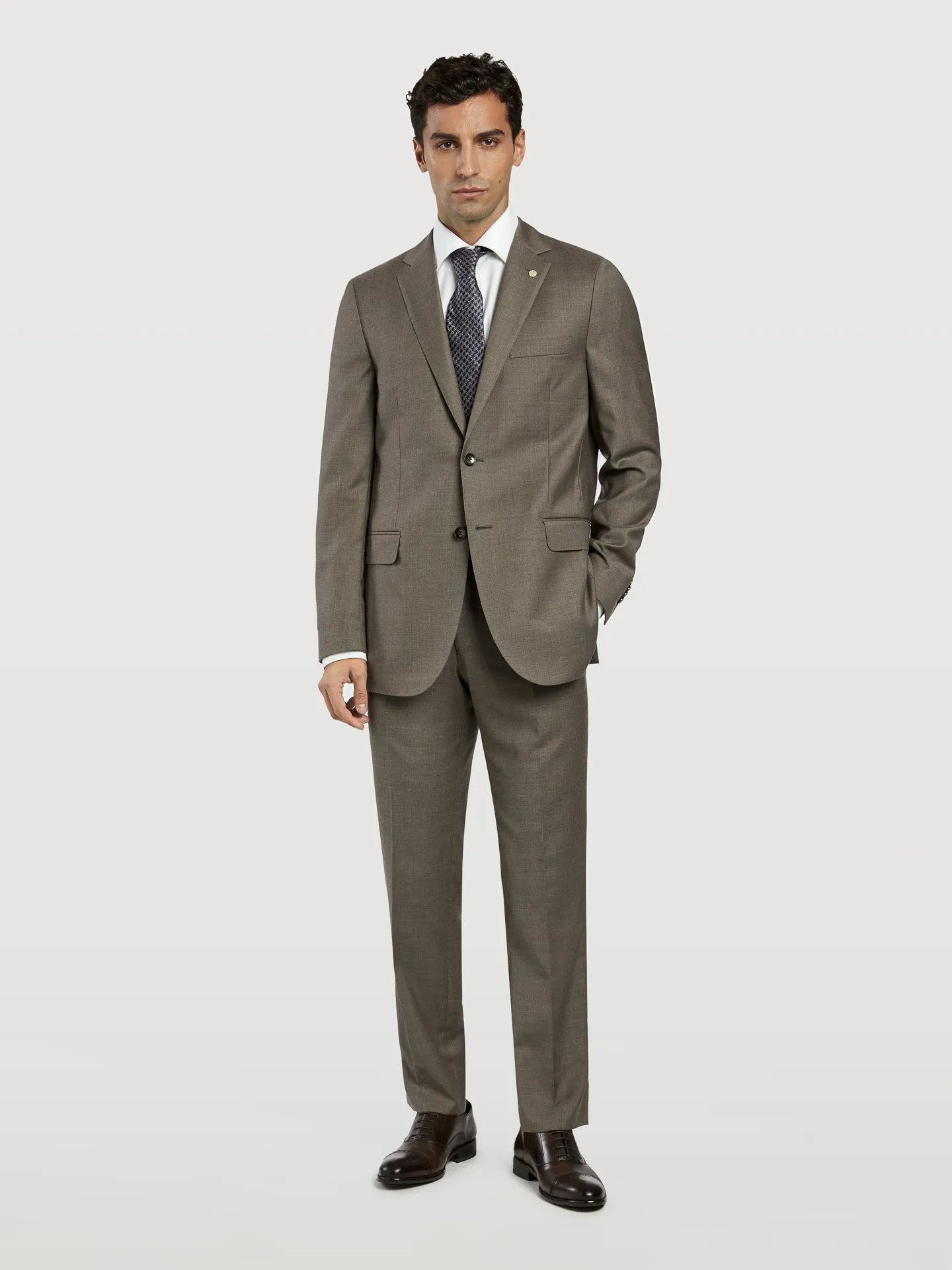 Slim fit twill business suit