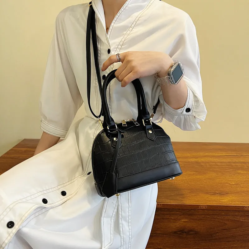 Stone Texture Shell Bag Versatile Retro Shoulder Bag (BG8136)