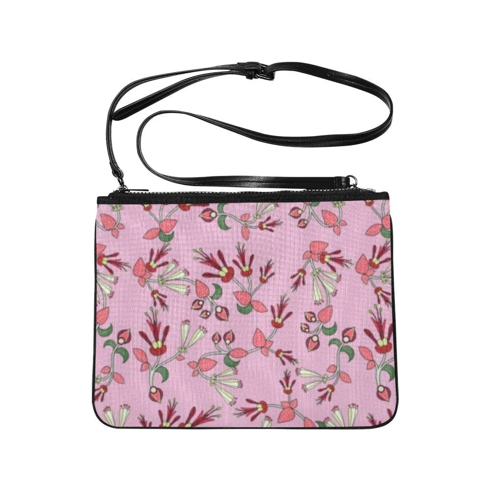 Strawberry Floral Slim Clutch Bag