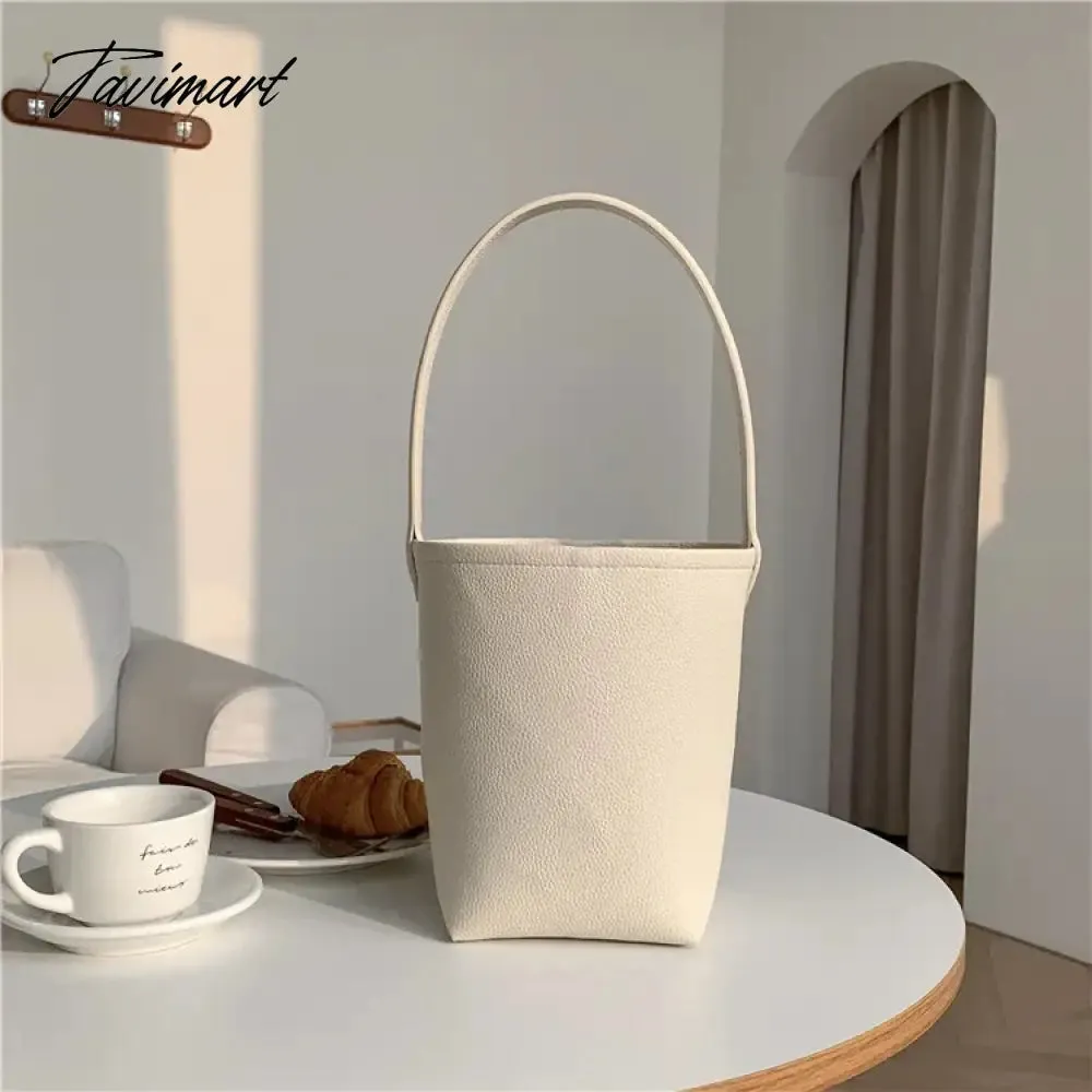 TAVIMART  New Popular Trendy Bucket Bags for Women 2024 Solid All Match PU Shoulder Bag Fashion Office Lady Autumn Underarm Bag