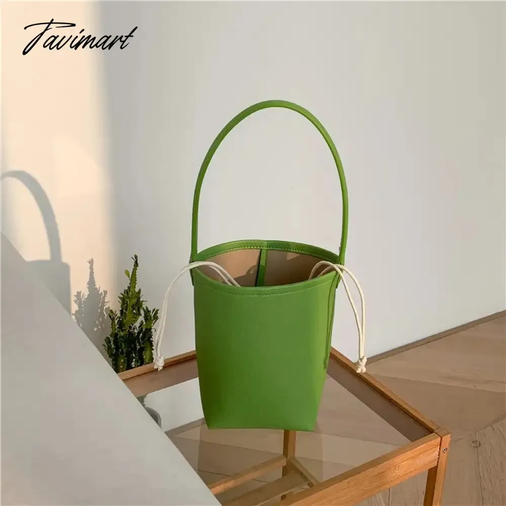 TAVIMART  New Popular Trendy Bucket Bags for Women 2024 Solid All Match PU Shoulder Bag Fashion Office Lady Autumn Underarm Bag