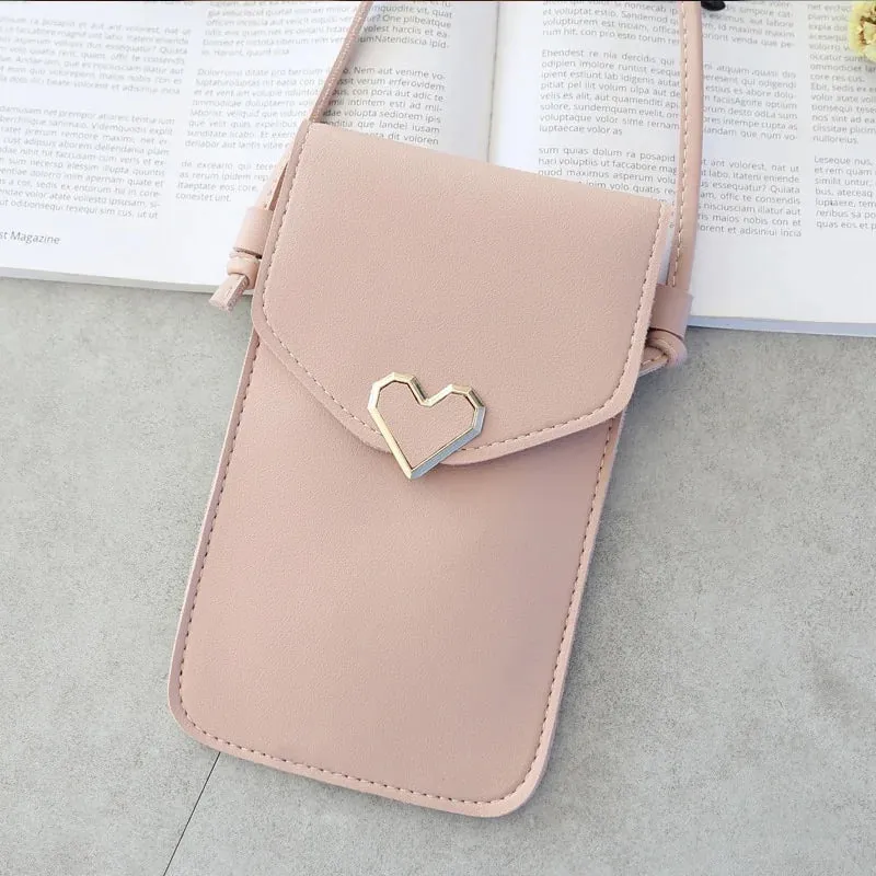 Touch Screen Smartphone Wallet with Leather Shoulder Strap