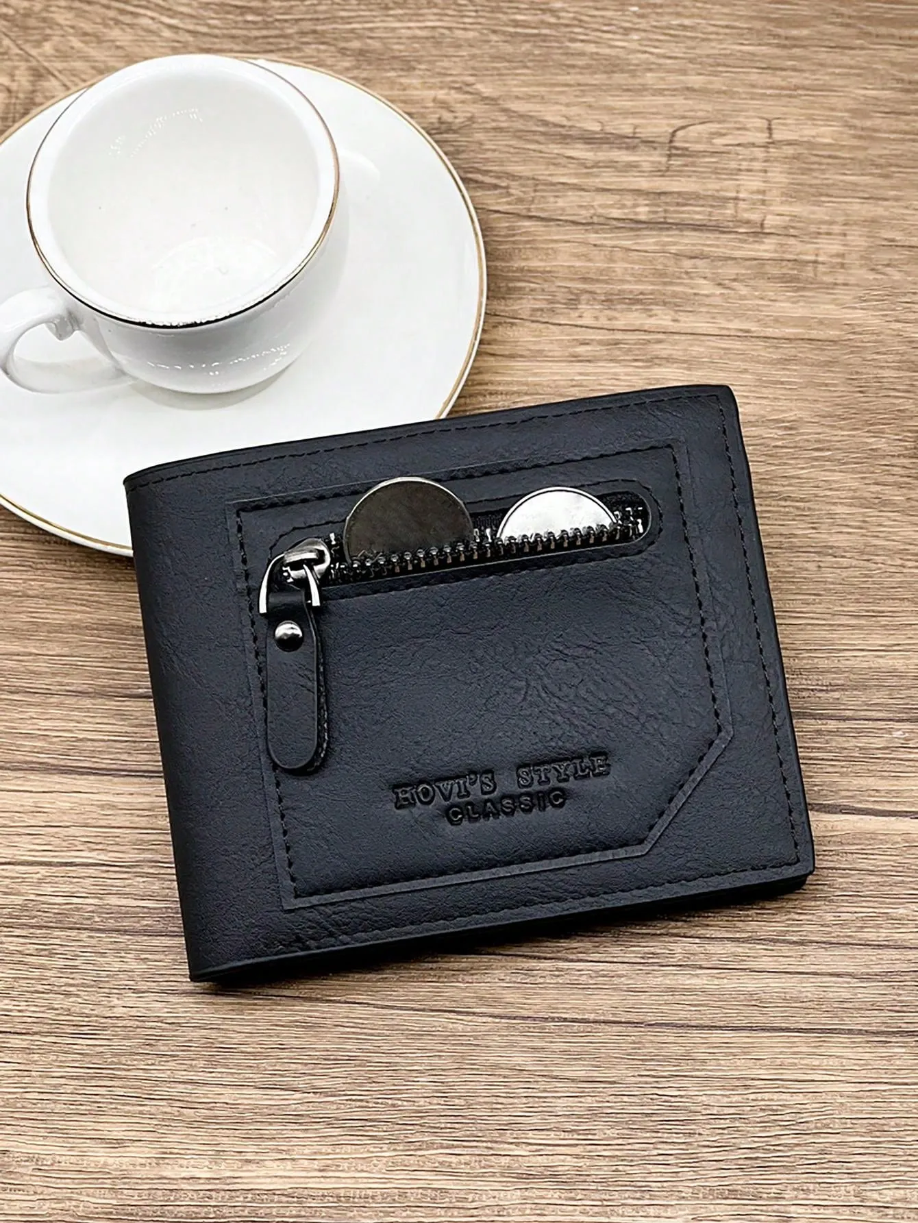 Trendy Casual Fashion Retro Business Youth College Men's Short Wallet Coin Purse New Large Capacity Wallet