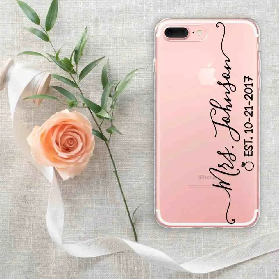 Wedding Date Bride Name Custom  Slim Soft Cases