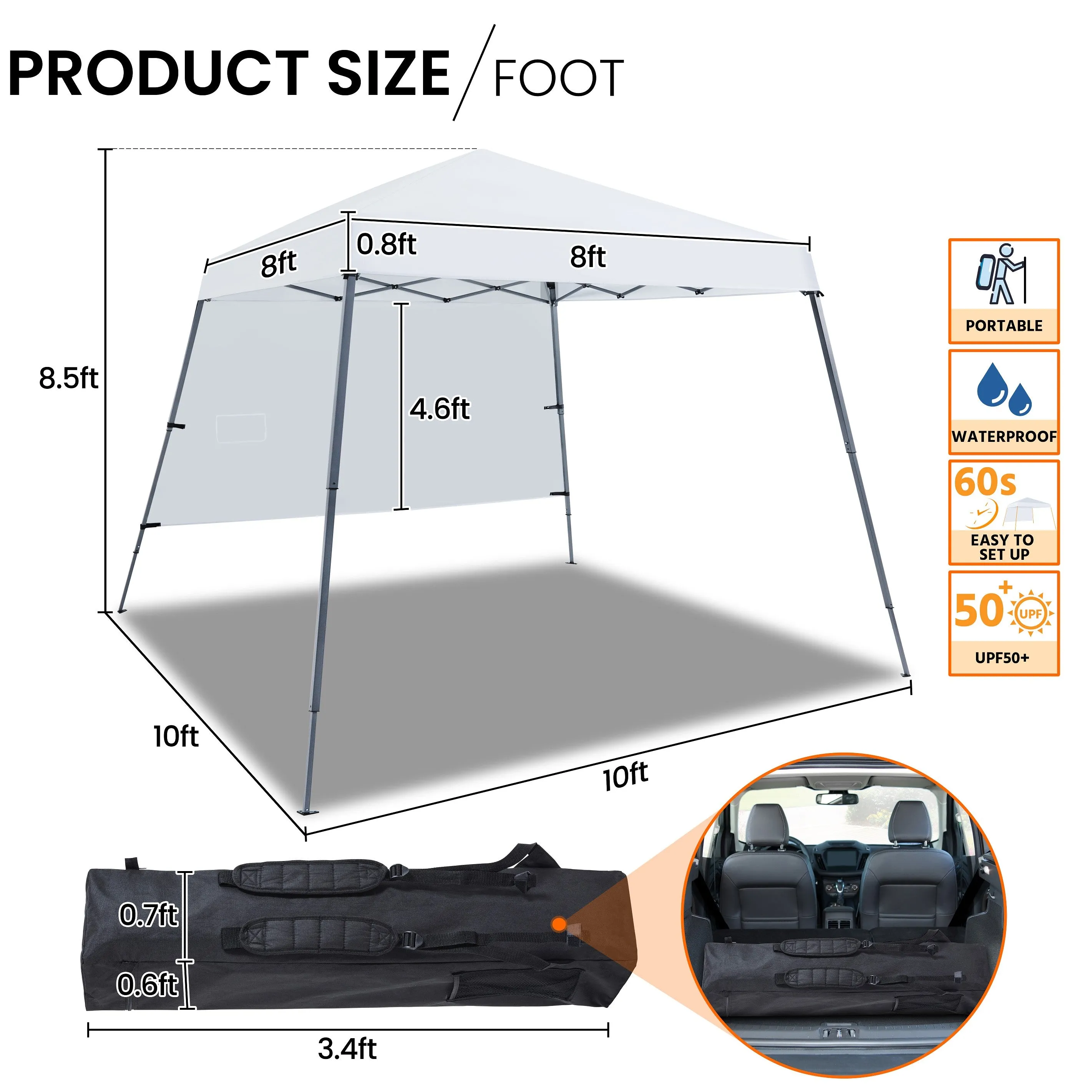 Yaheetech  10x10ft Pop-Up Canopy